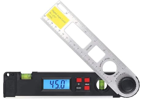 Inclinometro digitale goniometro 0-225° con LCD retroilluminato e bolla di livello, calibro angolare in lega di alluminio per fai da te e officina