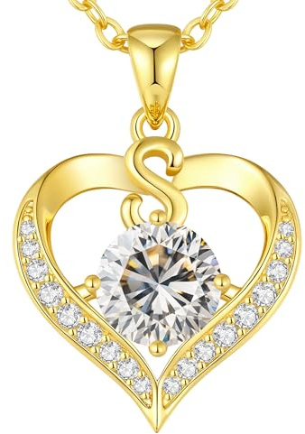 LOUISA SECRET Capital Collier femme cœur avec plaqué 18K Or rhodium | A-Z Initiales Pendentif Cœur d'Amour Bijoux Personnalisés pour Femme, Épouse, Mère, Anniversaire de Mariage, Fête des Mères