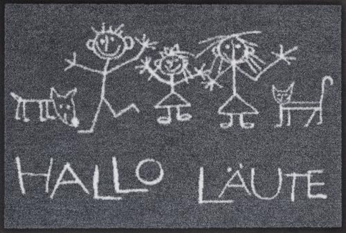 Salonloewe Fussmatte Hallo Läute I Schmutzfangmatte & Fußabtreter für Innen 50 x 75 cm