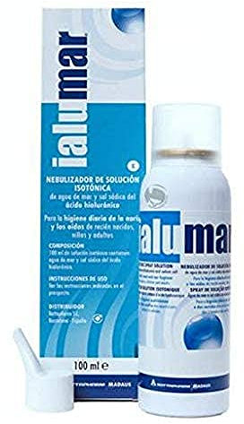 Ialumar Spray Nasal Agua de Mar con Ácido Hialurónico al 0,2% - Descongestiona, Hidrata, Protege y Cicatriza - Solución Isotónica - Adultos y Niños (A partir de 4 años) - 100 Ml