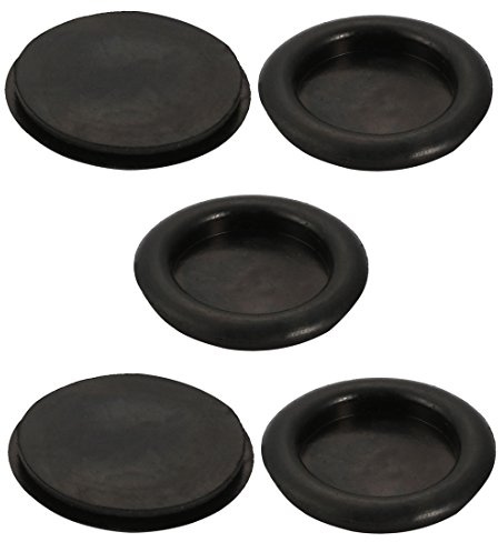 sourcing map 5pcs Cable pasamuros protector de caucho negro de 40 mm de diámetro Solo lado pasacables