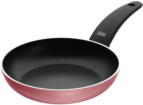 Silit Belluna Bratpfanne 24 cm Induktion, Aluminium beschichtet, Kunststoffgriff, für schonendes Braten, rose