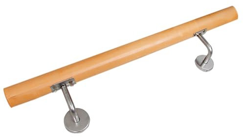 Corrimano Scalo Ringhiera Incastrata alla Balaustra Legno di Faggio V2Aox 50-230 cm, VA-hlaufbuche-Länge:80 cm