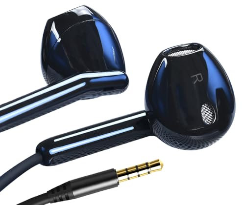 jechan Auricolari da gioco cablati da 3, 5 mm con microfono, cuffie con microfono staccabile stereo bassi, cuffie da gioco con isolamento acustico, jack da 3, 5 mm