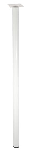 WAGNER Pata para Muebles/Pata de Mesa/pie para Muebles Classic Retro – Ø 30 x 700 mm, Placa atornillable integrada 60 x 60 mm, Rosca Interior Ø 10 mm, Acero pulverizado Blanco – 12167001