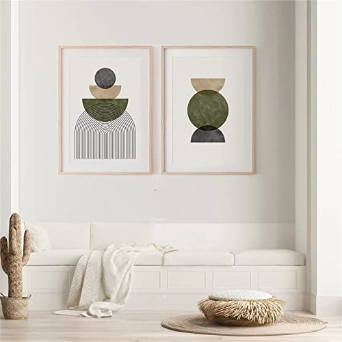 Sarah Duke 2er Poster Set, Abstrakt Geometrie Aquarell Wandbilder Kunstposter, Ohne Rahmen Leinwand Bilder Set für Wohnzimmer Schlafzimmer (40 x 50 cm)