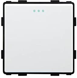 Luxus-Time Wippschalter Lichtschalter Steckdosen Glas Rahmen Unterputzdose UP Schuko Wipp Wandschalter Einbau Kippschalter Weiß (Modul: Wipp 1-Fach Kreuz Lichtschalter)