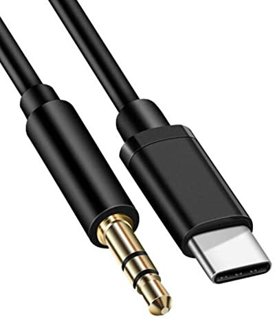 Tranzy USB C to 3.5mm Audio Aux Jack Cable, Type C to Aux Lead Adapter Headphone Stereo Cord, Car Stereo Audio Cable for Android Phones, Tablets, Laptops, Earphones, Speakers, (Black)