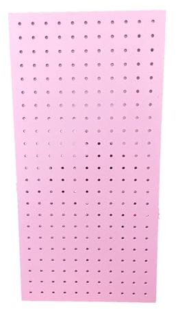 Pink Wall Mounted MDF Peg Board - Size - 1000mm x 500mm - 6mm Holes - Great as Tool Organiser - To be used with Wooden Dowels 6mm not included with item