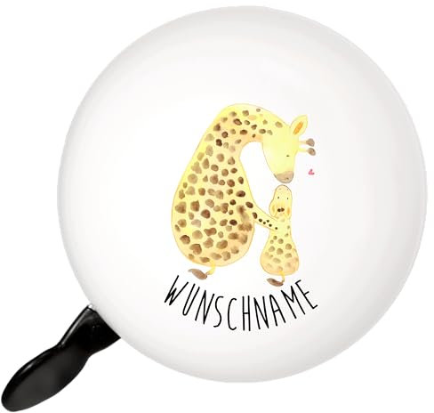 Mr. & Mrs. Panda Personalisierte Fahrradklingel Giraffe Kind - Geschenke, Selbst Gestalten, Mit Initialen, Individuell, Lieblingsmensch, Mutter, Afrika, Für Kinder Namen, Sohn, Mama, Tochter