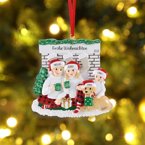 Kaululu Personalisierte Weihnachtsbaumschmuck mit Namen und Text,Weihnachtsanhänger Holz Christbaumschmuck Baumschmuck Weihnachten Deko 2024, Neujahrsgeschenke