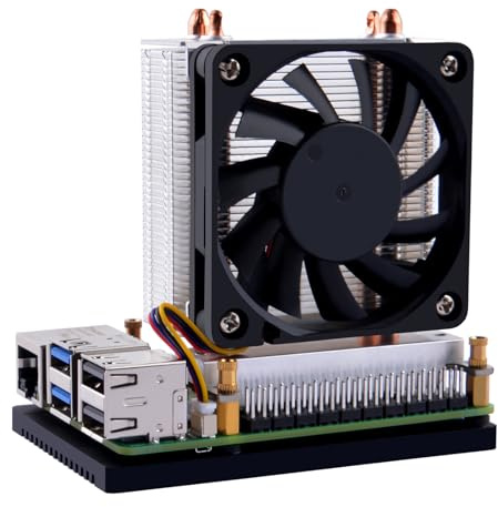 GeeekPi ICE Tower Plus Cooler für Raspberry Pi 5, Aluminium Aktiver Kühler mit Lüfter für Raspberry Pi 5 4GB/8GB/16GB