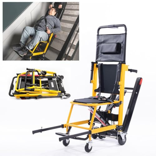 Treppensteiger Rollstuhl Für Erwachsene,Rollstuhl Elektrisch Faltbar,Mobiler Treppenlift,Sackkarre Treppensteiger Elektrisch,Für Ältere Menschen Mit Behinderungen yellow