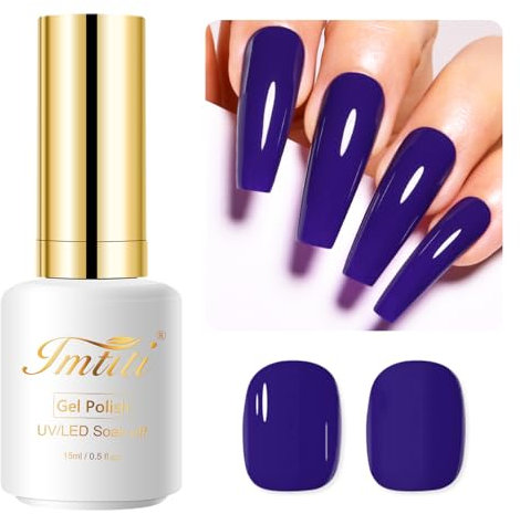 Imtiti Purple Gel Nail Polish, 15ml Dark Purple Gel Polish for Autumn Winter DIY Nail Art Starter Manicure Salon Kit