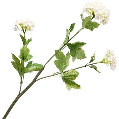 HXSCOO Simulation 3-Kopf Holz Hortensie Hochzeitsdekoration Simulation Blume Schneeball gefälschte Blume Modell Raumdekoration Schießen Requisiten Blume(Weiß)