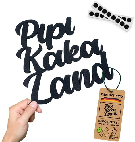 DKWRK3D Pipi Kaka Land Türschild Klebend - Kunststoff WC Schild Lustig - Wandtattoo Toilette - Türaufkleber - Aufkleber Toilettentür - Gäste Bad Deko BIlder Toilettenschild - Dekoaufkleber (M)