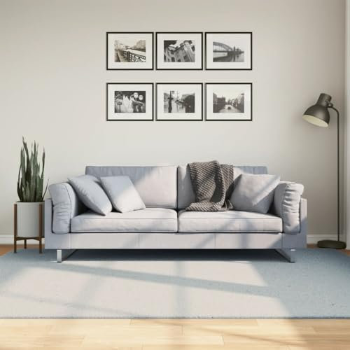 UJCHVHN Decor Rug HUARTE Kurzflor weich und waschbar blau 160x230cm Teppiche