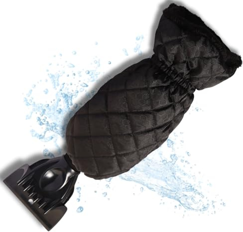 D2D Eiskratzer mit Handschuh - Wasserfest & wärmend - Auto-Enteiser für Windschutzscheiben - Winterfest & ergonomisch - Schützt Hände vor Kälte - Effektive Enteisung von EIS & Schnee