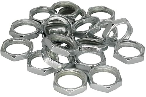 50 Stück Sechskantmutter M10x1 Feingewinde SW12 H3 mm – verzinkte Eisenmutter DIN 13-5 für Leuchtenbau und Feinmechanik