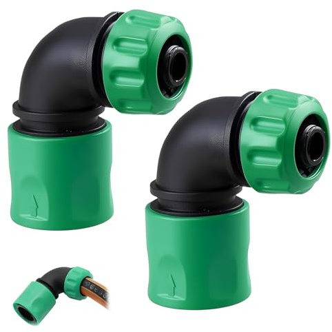 2pcs Gartenschlauch Schnellkupplung Winkeladapter 1/2 Zoll,90 Grad Gartenschlauch Verbinder,Grad Schlauchkupplung Anschlüsse,für Autowasch Rasenflächen Gartenbewässerung