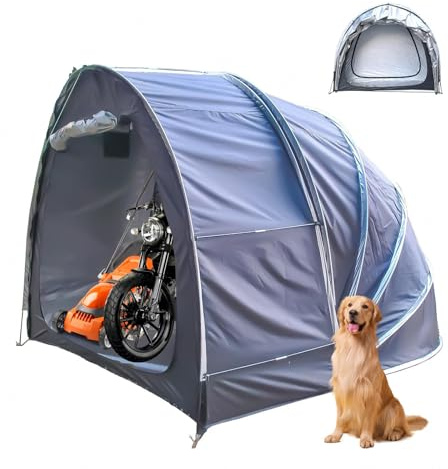 Fahrradgarage Hängen 2 in 1 Fahrrad Garage Outdoor Vor Wind,Regen,Schnee und Staub Schützen Gartengerätehaus Motorrad Zelt,Black