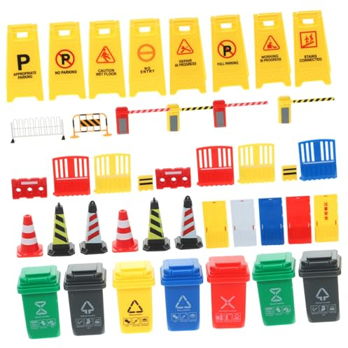 TOYANDONA Set de Panneaux de Signalisation Miniatures Éducatif Simulation Routière pour Garçon Fille Apprentissage Sécurité Traffic