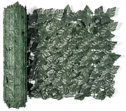 Yulokdwi Paneles de pared de hierba - Pantalla de valla de privacidad de hoja de uva para setos artificiales impermeables,Paneles de vegetación, telón de fondo de pared, decoración de vid para balcón,