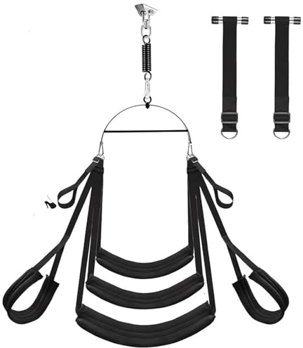 YAXZA 2 in1 Extrem Liebesschaukel Sexschaukel für Decken und Türhängung, Türschaukel Verstellbares Love Swing BDSM Bondage Sexy Schaukel Sexspielzeug für Paare, Belastbar Bis 300kg(Drei Kissen)