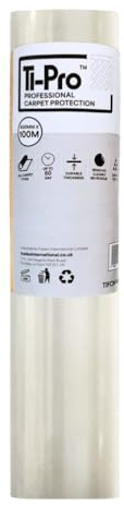 TI-Pro Clear Self-Adhesive Carpet Protector Film Roll 600mm x 100m - DIY Heavy Duty Waterproof Floor Protection | (1 Pack)