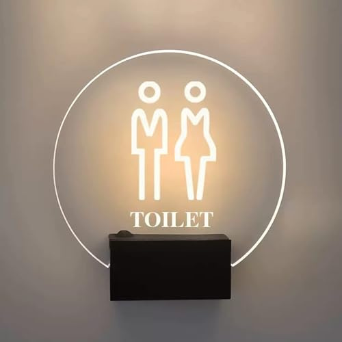 Cartello da parete in acrilico trasparente da 17,8 cm, per uomini e donne, bagni pubblici, WC, hotel, KTV, versione cablata (A)