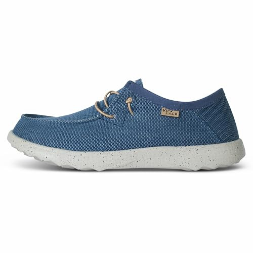 Kickback Lounger Zapatos de Verano para Hombre en Lona – Mocasines Slip‑On sin Cordones con Cordones Elásticos – Zapatillas Ligeras para Interior y Exterior con Suela Antideslizante