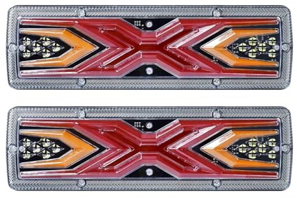 SPUFKGE Lampada Freno Fanali Posteriori 2 Pezzi Per Camion Autobus Trattori Pick-up E Camper Fanali Posteriori A LED Indicatori Di Direzione Luci Freno Retromarcia(C)