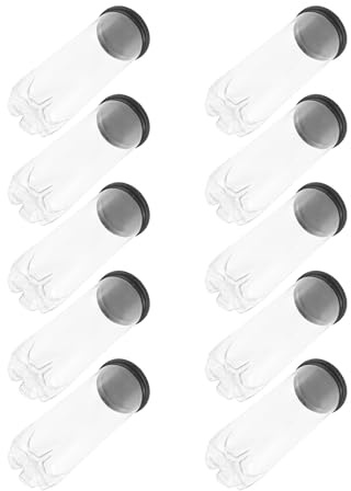CLISPEED 10 Pièces Tube à Balles de Tennis Ramasse-balles de Tennis Transparent en PVC Léger Anti-poussière avec Bouchon Entraînement