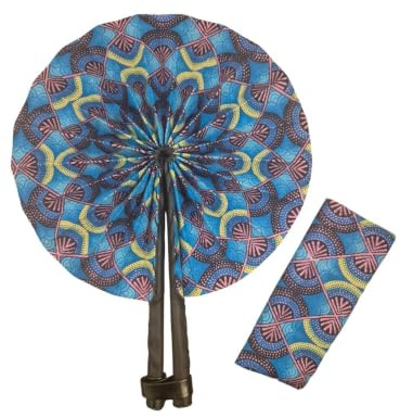 Générique Eventail en wax (Taille/Size : M) Tripoli 2 | Eventail artisanal