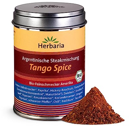 Tango Spice bio M-Dose 1 x 100 g | Bio Gewürzmischung, rauchig-würzige, als Dry Rub für Steak, BBQ, Grillgemüse, Tofu & Grillmarinaden, in der Weißblechdose
