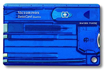 Victorinox 07222T2 Unisex – Adulto Herramienta de Bolsillo Swisscard Quattro Saphirtransparent, Azul, Standard