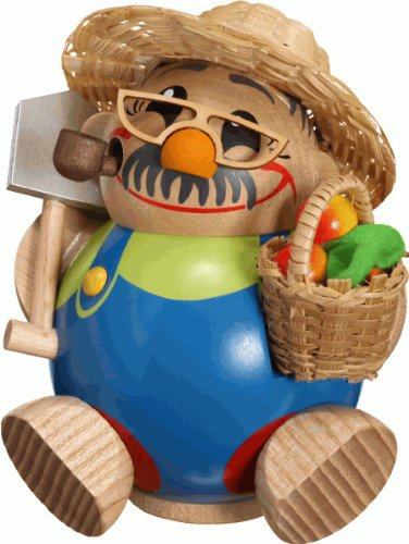 Räuchermann - Räuchermännchen Kugelräucherfigur Gärtner - 11 cm - Original Erzgebirge Räuchermännchen Räuchermann - Seiffener Volkskunst Seiffen