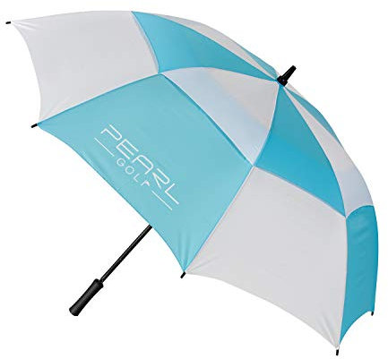PearlGolf Golfschirm - Regenschirm - Double Canopy, blau weiß