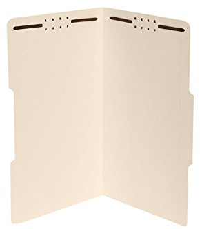 50 Legal Size 1/3 Cut Fastener File Folders - Reinforced Top Tab - Durable 2 Prongs Designed to Organize Standard Legal and Medical Files, Law Office Reports - Legal Size, Manila, 50 Pack