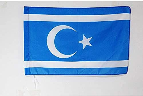 AZ FLAG Flagge Turkmenen von Irak 90x60 cm Polyester 100D Hohlsaum | Für innen und außen Türkmeneli dekorative Flagge doppelte Nähte und verstärkte Kanten mit Masttunnel 100D Polyester