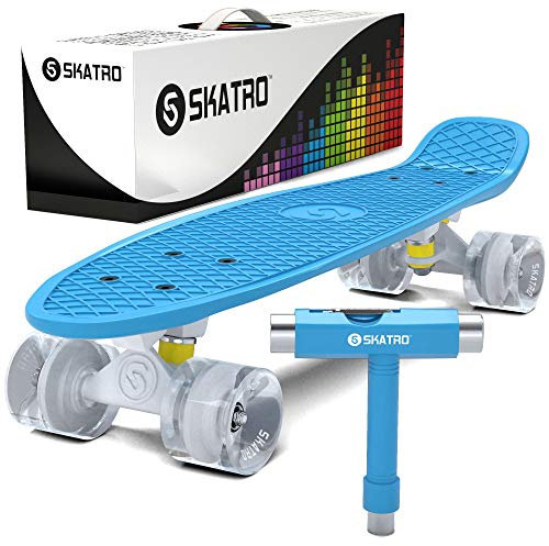 Skatro - Mini Cruiser Skateboard 55,9 x 15,2 cm Retro-Stil Kunststoffbrett Wird komplett geliefert