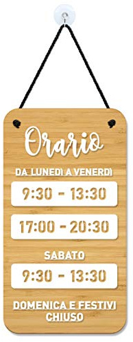 SIGNS - Da Personalizzare - Orario Apertura Negozio [OH05] - Shabby Chic - Cartelli Orari negozi - Cartello Orario negozio vetrina, Orari di lavoro (Italiano)