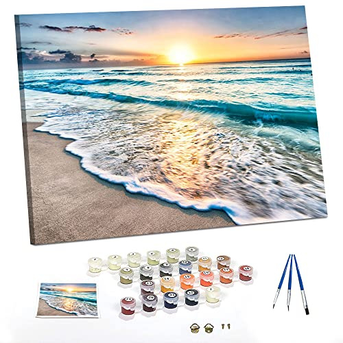 TISHIRON Pintura por números para adultos, kits de pintura al óleo hechos a mano DIY en lienzo, regalo para mujeres, mamá, hija, cumpleaños, sin marco, 40 x 50 cm