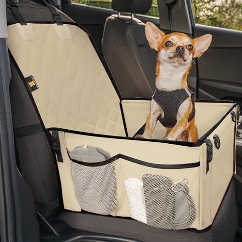 HELDENWERK® Hundeautositz extra stabil mit 5 Gurten Kratzfest & reißfest | Hunde Autositz für Rück- & Vordersitz, Rutschfester Boden, Sicherer Halt fürs Tier, Wasserfest, Sicherheitsklicksystem
