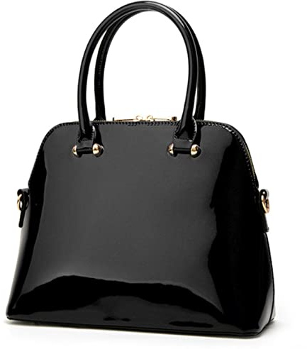 AlwaySky Donna Borsa a mano con manico superiore Portafoglio Lucido Brevetto PU Shell Borse a spalla Borse a tracolla Borse Tote