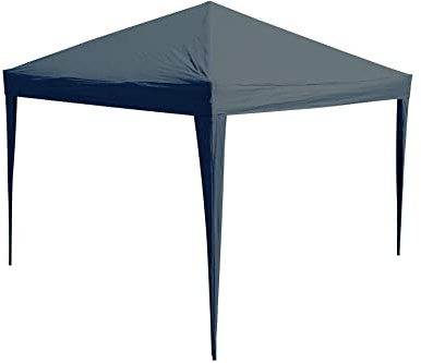Faltpavilion grau 3 x 3 m PE Gewebe Stahlrahmen Garten Pavillon mit Tasche