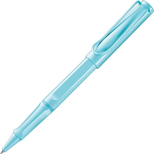 Lamy safari aquasky Tintenroller – zeitlos klassicher Stift mit ergonomischem Griff & Strichbreite M - Gehäuse aus robustem ASA-Kunststoff – mit Tintenrollermine M 63 in schwarz