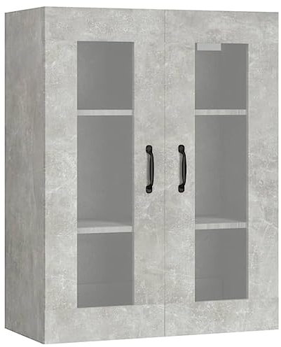 vidaXL Armario de Pared Colgante Mueble Auxiliar Aparador Almacenamiento Estante Flotante Cocina Salón Sala de Estar Decoración Gris Hormigón