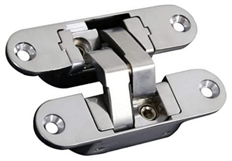 XJKLBYQ Cerniera per Porta Invisibile Cerniera Pieghevole a Croce Cerniera a Scomparsa in Lega di Zinco Apertura a Destra 9,5x2,3 cm Ferramenta per mobili