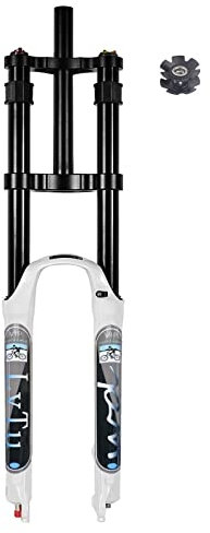 LvTu 26 27,5 29 Zoll DH Mountainbike Federgabel Federweg 180mm Downhill Luft MTB Fahrrad Gabel Zugstufeneinstellung Doppelte Schulter mit Lockout-Funktion Weiß (Size : 27.5 inch)